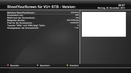 ShootYourScreen Einstellungen